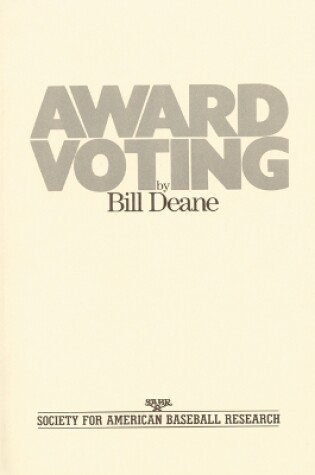 Cover of Award Voting