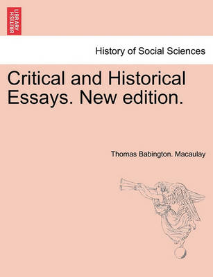 Book cover for Critical and Historical Essays. New edition.