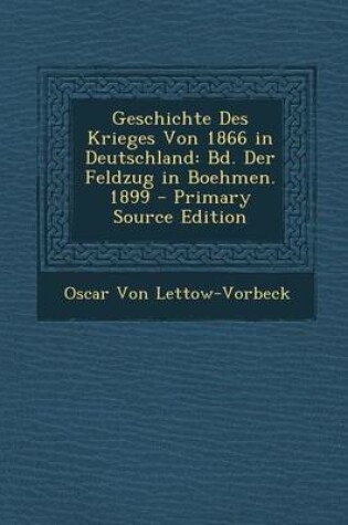 Cover of Geschichte Des Krieges Von 1866 in Deutschland