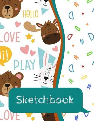 Book cover for Sketchbook for Kids - Large Blank Sketch Notepad for Practice Drawing, Paint, Write, Doodle, Notes - Cute Cover for Kids 8.5 x 11 - 100 pages Book 18