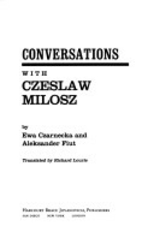 Cover of Conversations with Czeslaw Milosz