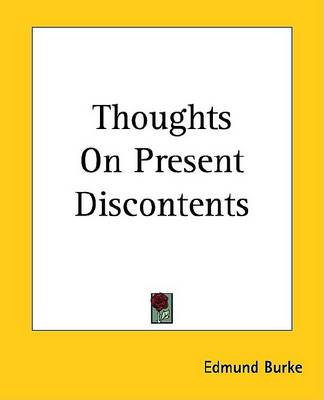 Book cover for Thoughts on Present Discontents