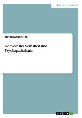 Book cover for Nonverbales Verhalten und Psychopathologie