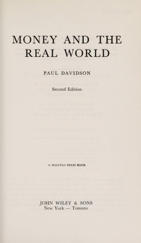 Book cover for Davidson: *Money* & the Real World 2ed