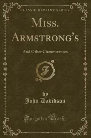 Cover of Miss. Armstrong's