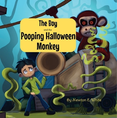 Book cover for The Boy and the Pooping Halloween Monkey