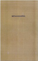 Book cover for Metallographia