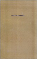 Cover of Metallographia