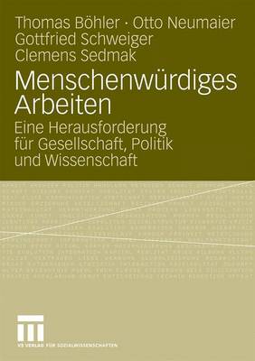 Book cover for Menschenwurdiges Arbeiten