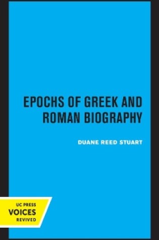 Cover of Epochs of Greek and Roman Biography