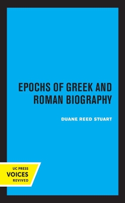 Cover of Epochs of Greek and Roman Biography