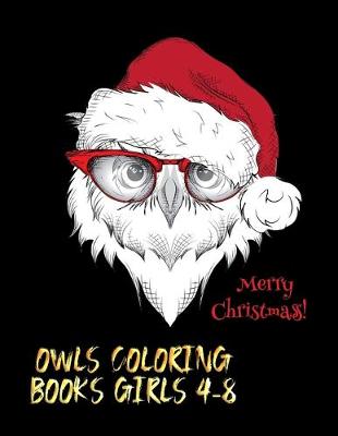 Book cover for merry christmas owls coloring books girls 4-8