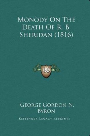 Cover of Monody on the Death of R. B. Sheridan (1816)
