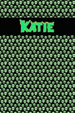 Cover of 120 Page Handwriting Practice Book with Green Alien Cover Katie