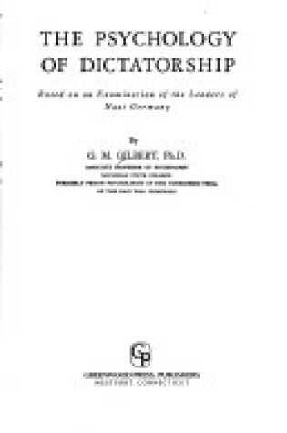 Cover of The Psychology of Dictatorship