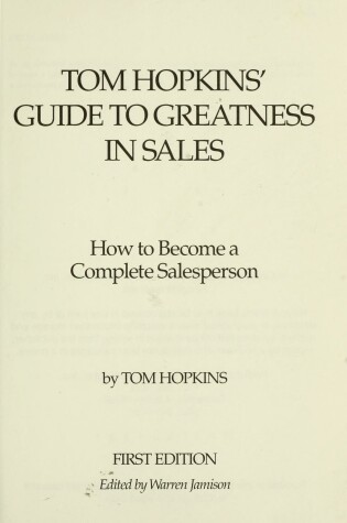 Cover of Your Guide to Greatness in Sales