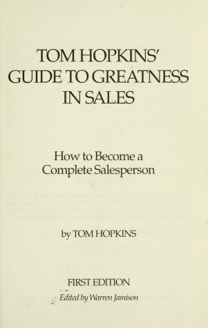 Book cover for Your Guide to Greatness in Sales