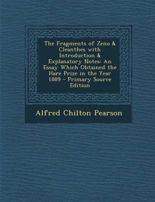 Book cover for The Fragments of Zeno & Cleanthes with Introduction & Explanatory Notes