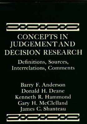 Book cover for Concepts in Judgement and Decision Research