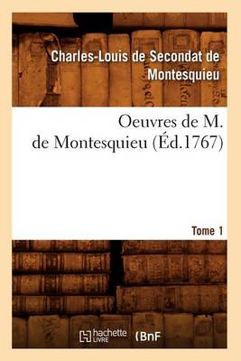 Cover of Oeuvres de M. de Montesquieu. [Tome 1] (Ed.1767)
