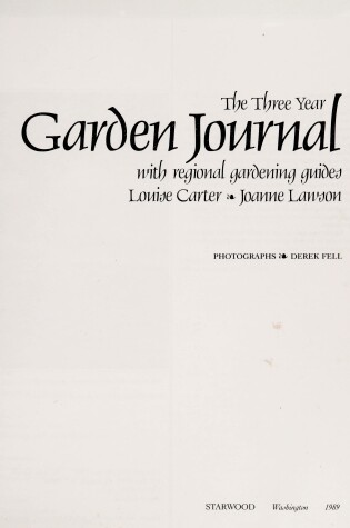 Cover of The Three Year Garden Journal