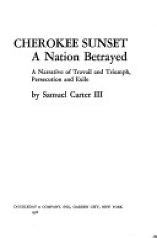 Cover of Cherokee Sunset