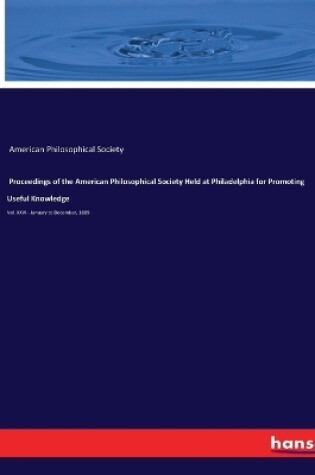 Cover of Proceedings of the American Philosophical Society Held at Philadelphia for Promoting Useful Knowledge