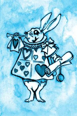 Book cover for Alice in Wonderland Watercolour Journal-White Rabbit With Trumpet (Bright Blue)