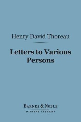 Cover of Letters to Various Persons (Barnes & Noble Digital Library)