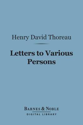 Book cover for Letters to Various Persons (Barnes & Noble Digital Library)