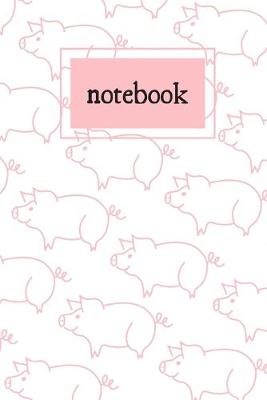 Book cover for White and pink pig print notebook