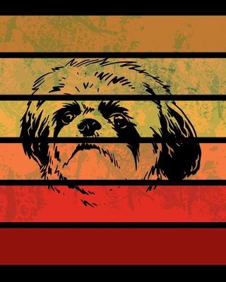 Book cover for Shih Tzu Retro Stripes Notebook