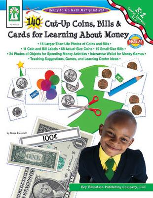 Book cover for 140 Cut-Up Coins, Bills, and Cards for Learning about Money