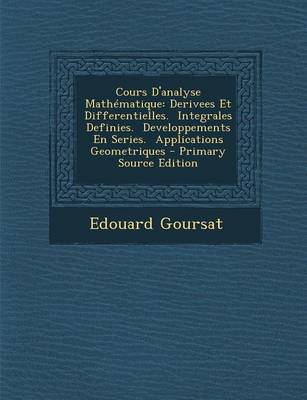 Book cover for Cours D'Analyse Mathematique