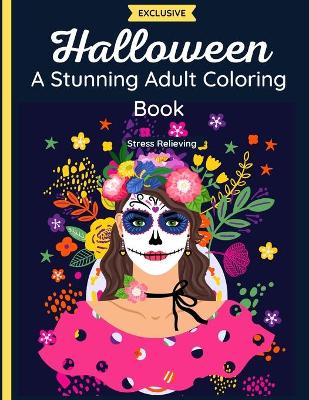 Book cover for Halloween - A Stunning Adult Coloring Book