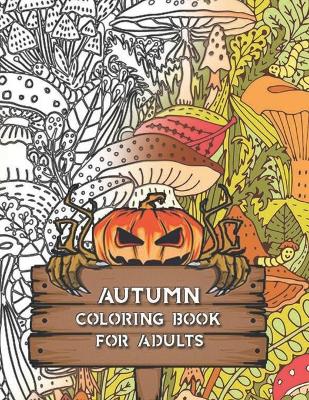 Book cover for autumn coloring book for adults