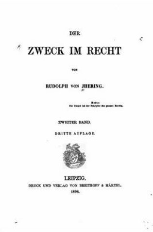 Cover of Der Zweck im Recht