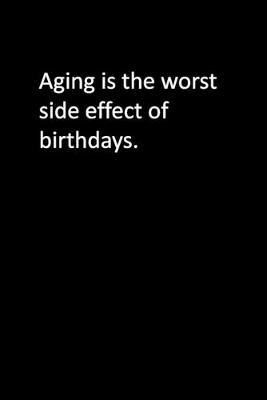 Book cover for Aging is the worst side effect of birthdays.