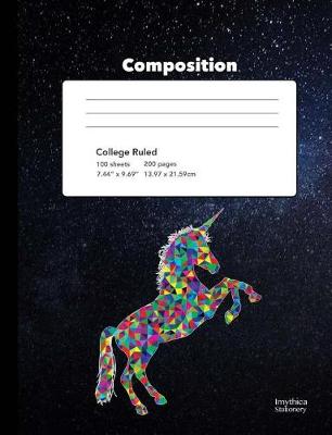 Book cover for Unicorn Starlight Composition Book College Ruled Writing Paper Notebook