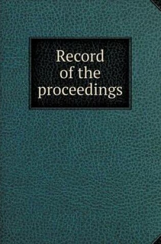 Cover of Record of the proceedings