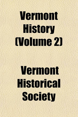 Book cover for Vermont History (Volume 2)