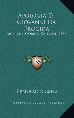 Book cover for Apologia Di Giovanni Da Procida