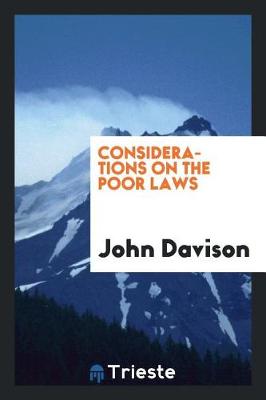 Book cover for Considerations on the Poor Laws