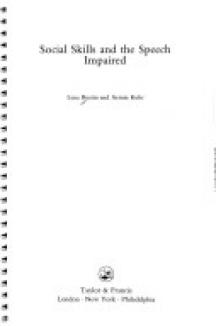 Cover of Social Skills and the Speech Impaired