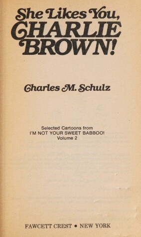 Book cover for She Likes You, Charlie Brown
