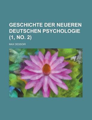 Book cover for Geschichte Der Neueren Deutschen Psychologie