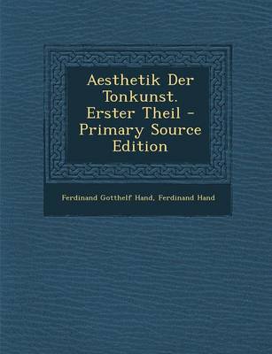 Book cover for Aesthetik Der Tonkunst. Erster Theil