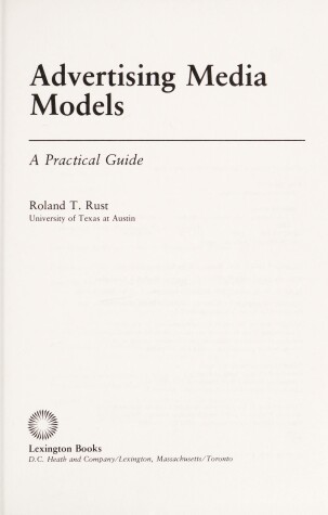 Book cover for Advertising Media Models