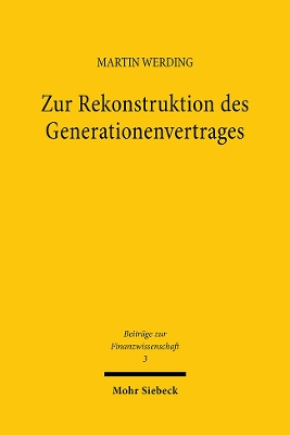 Book cover for Zur Rekonstruktion des Generationenvertrages