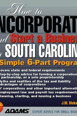 Cover of How to Incorporate and Start a Business in South Carolina